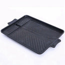 Korean Style Rice Stone Aluminum Baking Tray Square Barbecue Grill Dish PortL9T5