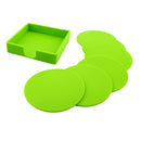 7pcs Silicone Placemat Coasters Cushion Mug Tea Cup Pad Non-slip Mat,Green