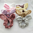 25pcs Hair Scrunchies Pack Bunny Ear Bands Elastic Pony Holders For Women Girl