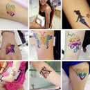 Women Glitter Tattoo Kit Semi-permanent Tattoo Decals Matching Template R1B1