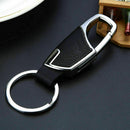 Black Men Creative Metal Leather Key Chain Ring Keyfob Keychain Car Keyring G9E5