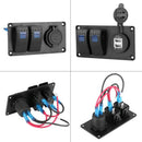 LED Rocker Switch Panel Breaker 3.1A Dual USB Port for Auto Car Yacht Marin Q6O2