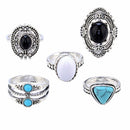 Ring Set 5 pcs Bohemian Boho Punk Ethnic-Turkish Afghan Festival