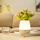 Rechargeable White Led Vase Table Lamp Desktop Flowerpot Night Light Bedroo