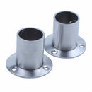Wardrobe 25mm Tube Stainless Steel Rail Rod End Support Bracket 2pcs N6J9