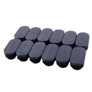 12 Pcs 25x50mm Plastic Oval Shaped End Cap Tube Insert Black
