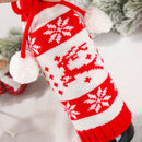 Christmas Knitted Red Wine Bottle Cover Bag Elk Snowflake Bottle Bag (01)