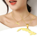 Cuba Map Country Pendant Necklace Flag Map Necklace Chain Jewelry Maps N2C2