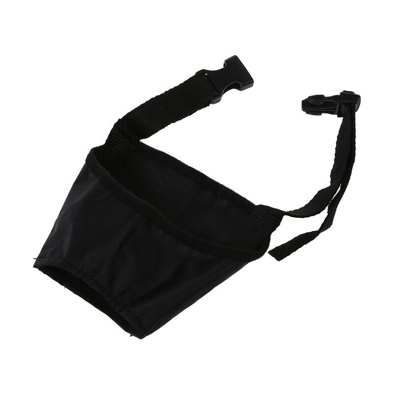 Black Adjustable Nylon Dog Muzzle for Security Bark Stops Along 8cm J8R8