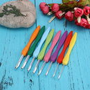 8pcs Soft Handle Needles Set Knit Weave Crochet Hooks Craft Yarn Aluminum Tool