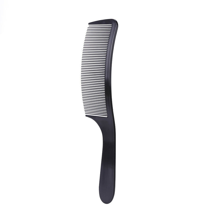 Curved Hair Clipping Cutting Arced Comb Flat Top Haircut Comb Brush (Black)