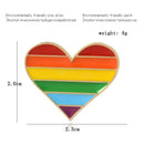 Rainbow Love Heart Badge Brooch Creative Enamel Geometric Pins Jewelry Gift