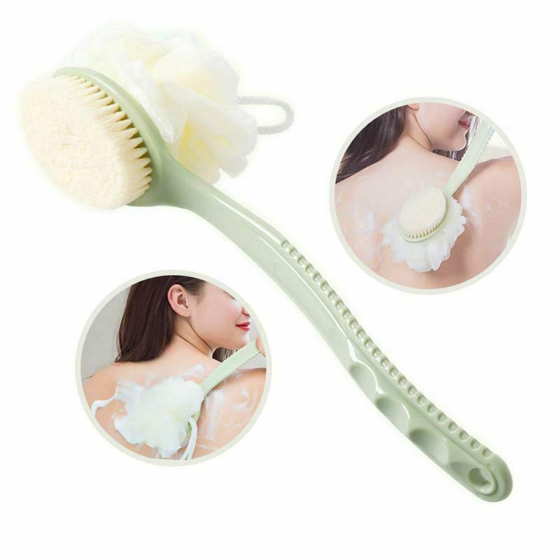 Shower Brush With Bristles And Bath Balls, Back Bath Net With A Long-Sleeve G9D6