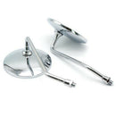 1 Pair Motorcycle Rear View Side Round Mirrors Scooter 10mm Rearview Univers%!