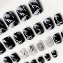 24pcs acrylic false french nails full finger nail tips art-cover manicure+2g-gel