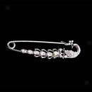 2pcs Retro Crystal Peacock Metal Large Safety Pin Brooch Sweater Scarf Clip