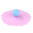 Silicone Cup Lid Transparent Heat-resistant Dustproof Reusable (Blue Heart) A