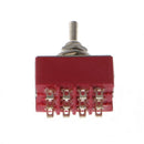 AC 250V/2A 125V/5A 12-Pin On/On 2 Positions 4PDT Red Mini Toggle Switch