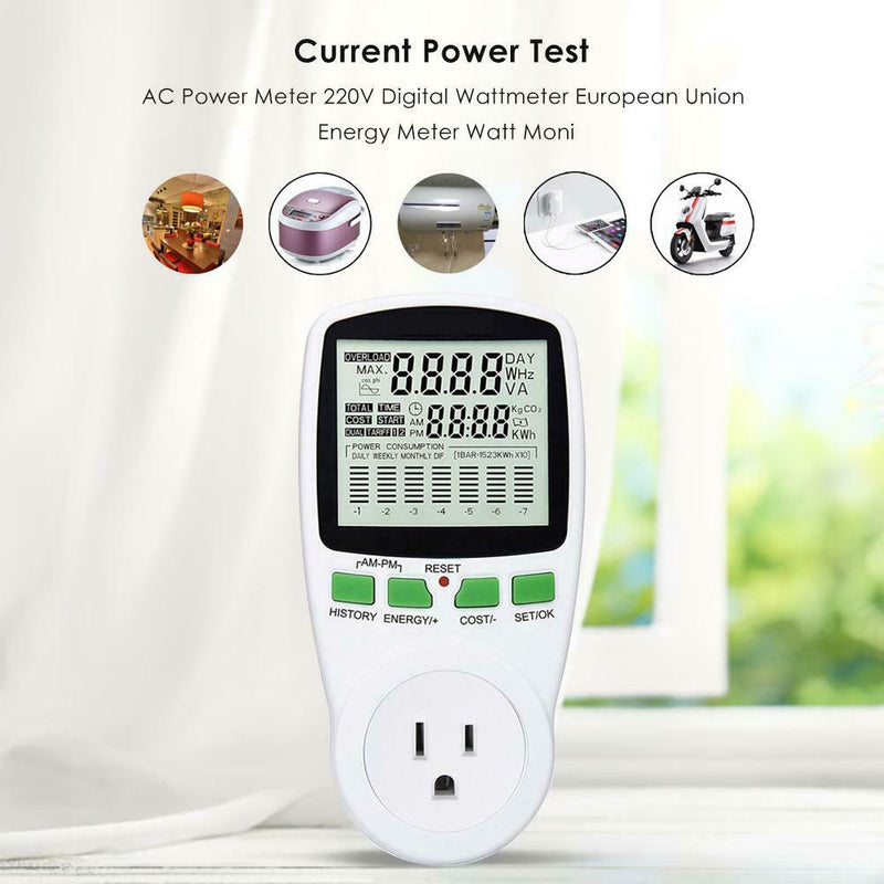 AC Power Meter 110V Digital Wattmeter European Union Energy Meter Watt (US) SN9F