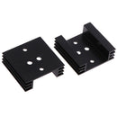 2Pcs 45x45x14mm TO3 Transistor Heat Sinks TO-3 Black Amuminu JR