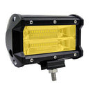 5'' Inch 72W LED Work Light Bar Flood Driving Fog Lamp Truck Boat Offroad Yell.