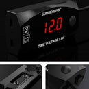 12V 2-in-1 Voltmeter For Motorcycle Electric Vehicle Clock Digital Display fgfd