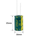 10PC 25V 4700UF Low ESR Impedance High Frequency Aluminum Electrolytic Capacitor