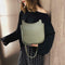 Solid Color Shoulder Handbags Leather Women Big Flap Crossbody Bags (Green)