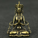 Chinese Collection Old Asian Brass Guanyin Tara Godness Exquisite Statue Gift