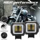 2Pcs 3 Inch 6000K 40W White Fog Light 10-80V Dc Waterproof Square Led Angel