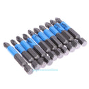 10X Anti Slip Electric Screwdriver Bits Single Side Magnetic Hex Shank PH2 50mm