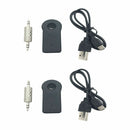 2Pcs Wireless Bluetooth Receiver 3.5mm AUX Audio Stereo Music Home Car Adapter