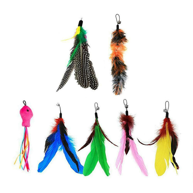 9pcs/set Pet Cat Three-Section Telescopic Cat Stick with Replacement Heads