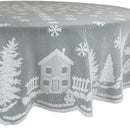 White Snowflake Christmas Tree Lace Round Tablecloth for Wedding Parties Ba X4Z4