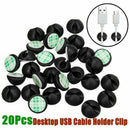 20 Pcs Cable Clips Self-Adhesive Desk Cord Management Organizer Wire USB Holder