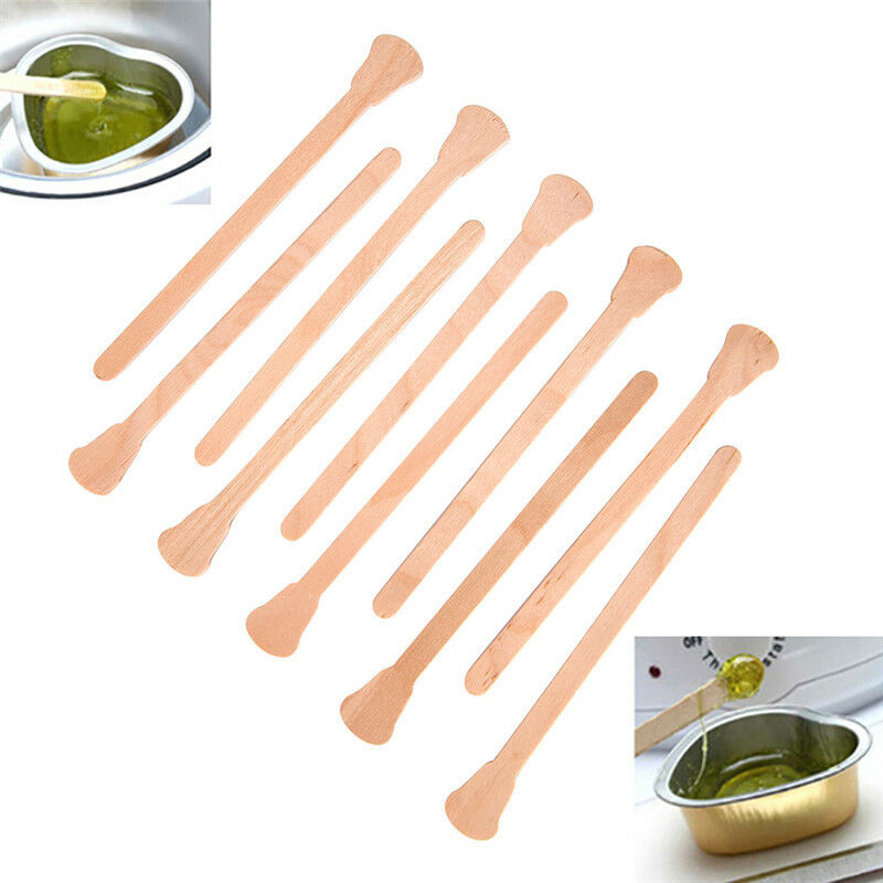50PCS Wooden Waxing Wax Spatula Disposable Bamboo Sticks Kit Skin Beauty Tool FT