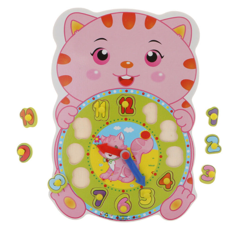 Wood Teaching Sorting Tiger Clock Educational Toys Games for Kids 3 Year Old