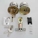 Stainless Rotation Round Door Knobs Handle Entrance Passage Lock With Key Set