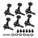 6Pcs Metal Tuning Pegs Machine Heads 6R 1:18 Gear Ratio Black for