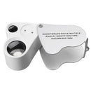 LED Double Multiple 30X 60X Jewelers Eye Loupe Lens Magnifier Magnifying Glass