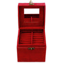Retro Jewelry Box Case Storage Organizer Makeup Case with Lock - Red