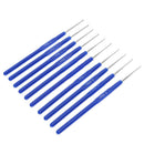 10pcs Blue Soft Handle Aluminium Crochet Hooks Sweater Knitting Needles Kit
