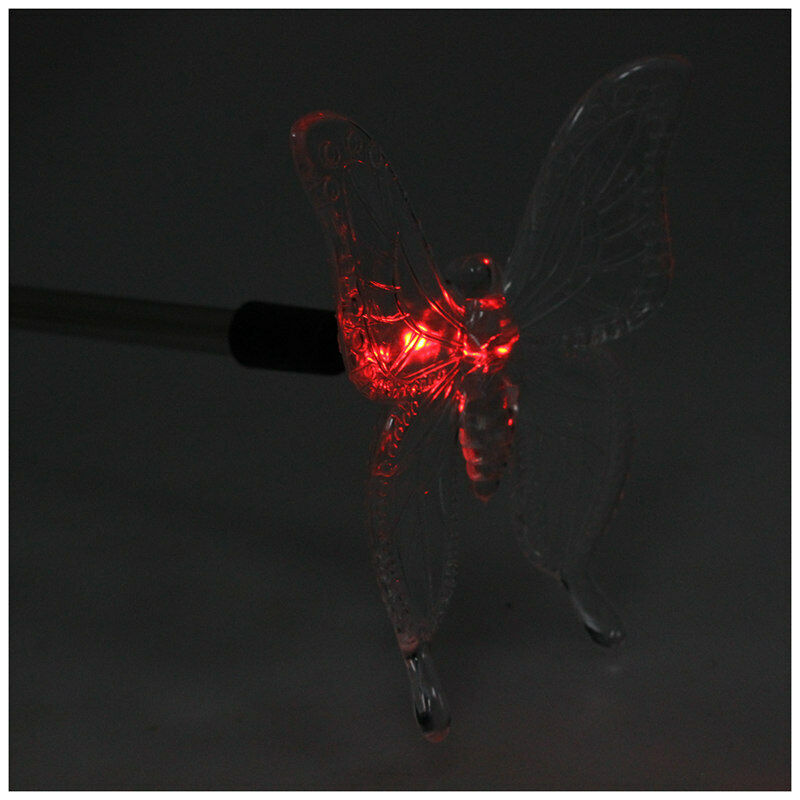 Solar Butterfly LED 7 Color Changing Light Stake Festival Garden Yard Xmas