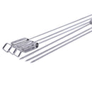 6x  Wide Stainless Steel Barbecue Skewer BBQ Needle Grills 45cm,Extensible