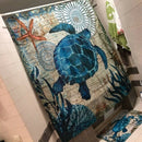 Sea Turtle Waterproof Shower Curtain Octopus Home Bathroom Curtains with 12 I9T6