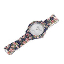 Women Fashion Geneva Flower Colour Print Plastic Style Quartz Wrist(6) A