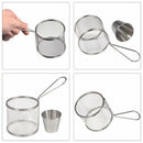 1X(2Pcs Of Set Mini Round Fries Basket Oil Strainer French Fries Chef Kitch