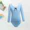 Kids Girls Long Sleeve Ballet Dancer Leotard for Ballerina (Blue 7-8T) A