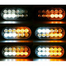 10X Amber/White Car 12 Led Emergency Warning Flash Strobe Light Kit Bar Tru