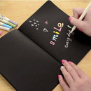 Novelty Black Paper Soft Cover Sketch Book Diary for Drawing Painting Graffiti^^
